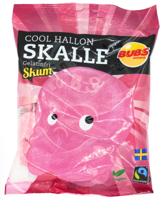 Bubs Sour Raspberry Skull Gummy 90g Bags
