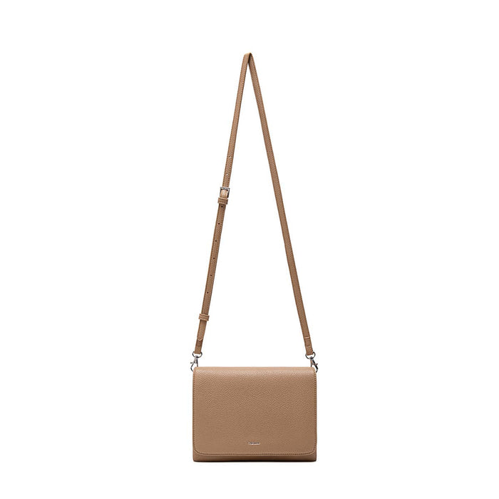 Gianna - Recycled Vegan Crossbody Bag - Latte Pebbled