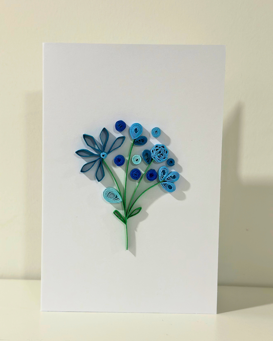 Quilled Bouquet Greeting Card, Handmade Flowers