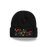 Wildflower Embroidered Black Beanie | Floral Garden Knit Hat