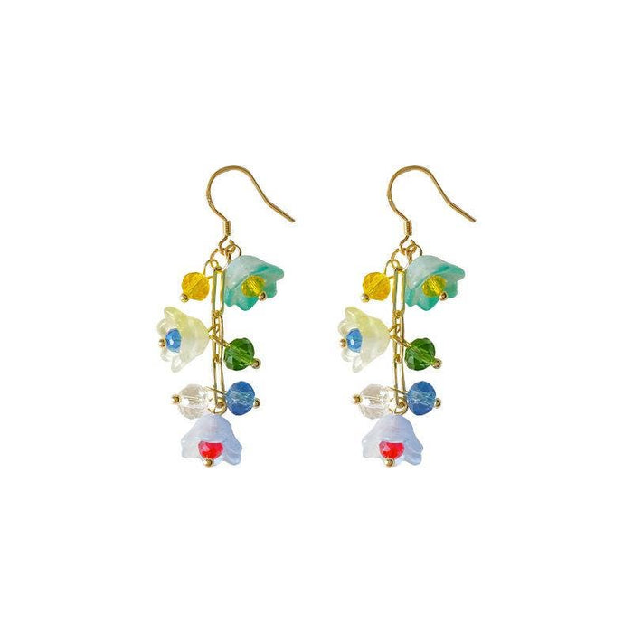 Glazed Flowers Dangle Earrings