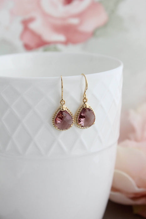 Glass Pear Drop Earrings | Rope Teardrop Earring