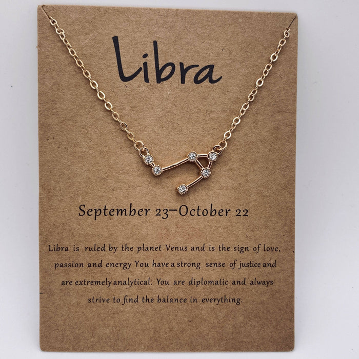 12 Constellations Necklace Inlaid with Rhinestone