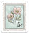 Light Blue Floral Stamp Sticker 2x1.75in
