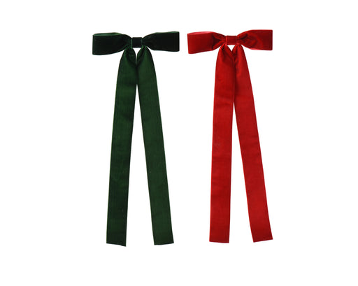 Bow Velvet Red/Green 4 x 40 cm Pack of 3