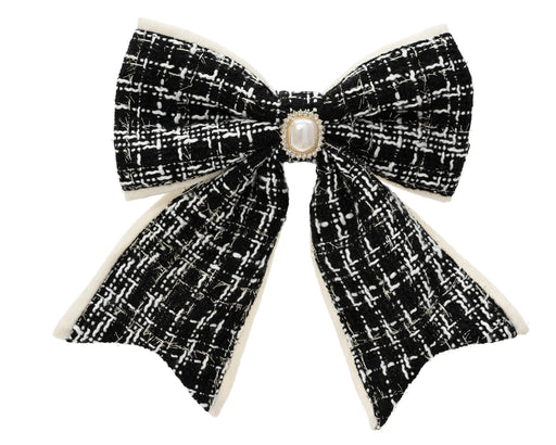 Bow Black with White Gem