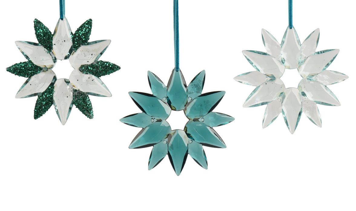 Orn Snowflake CrystalEmerald
