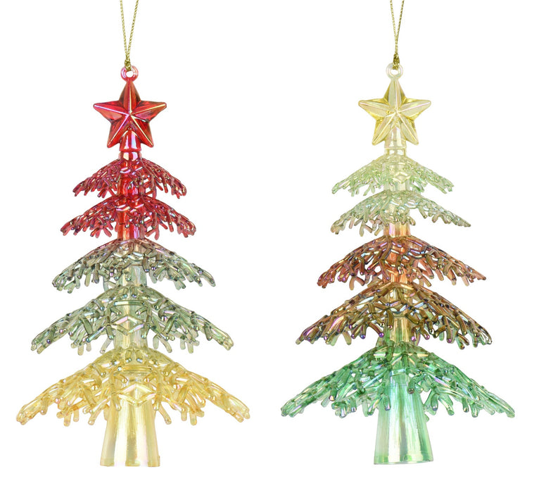 Orn Christmas Tree with Star Multi Colour