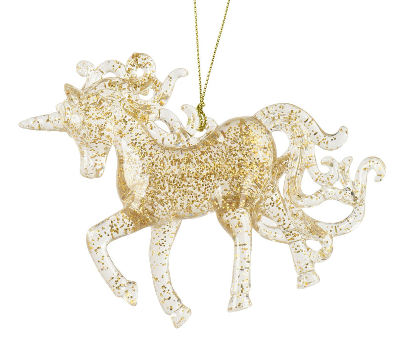 Orn Unicorn with Gold Glitter