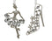 Orn Dancer/High Heel Silver Glitter & Gems
