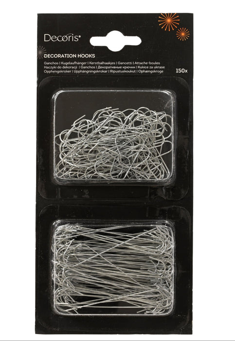 Ornament Hangers Silver 150 Pack