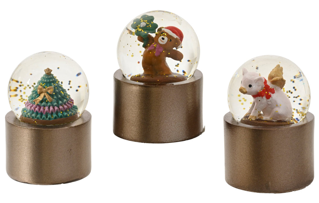 Snow Globe Tree/Bear/Flying Pig Brown Base