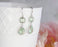 Light Green Glass Dangle Earrings | Two Jewel Teardrop