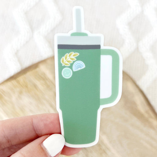 Eucalyptus Water Tumbler Sticker, 3.25x1.5 in.