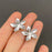 Two Tone 18K Gold Plated S.Steel Flower Ear Studs