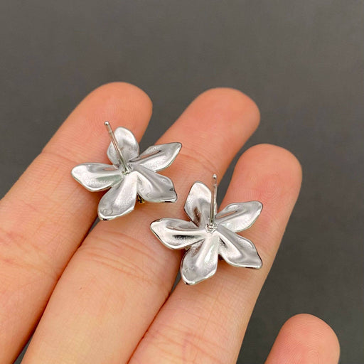 Two Tone 18K Gold Plated S.Steel Flower Ear Studs