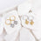 18K Gold Stainless Steel Mixed Metal Heart Charm Earrings
