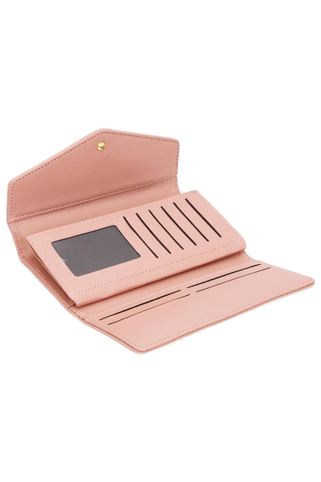 Tri-Fold Envelope Faux Vegan Leather Wallet