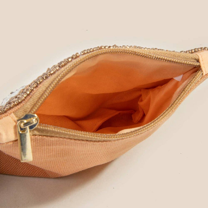 Coffee And Pastries Seed Beaded Coin Purse