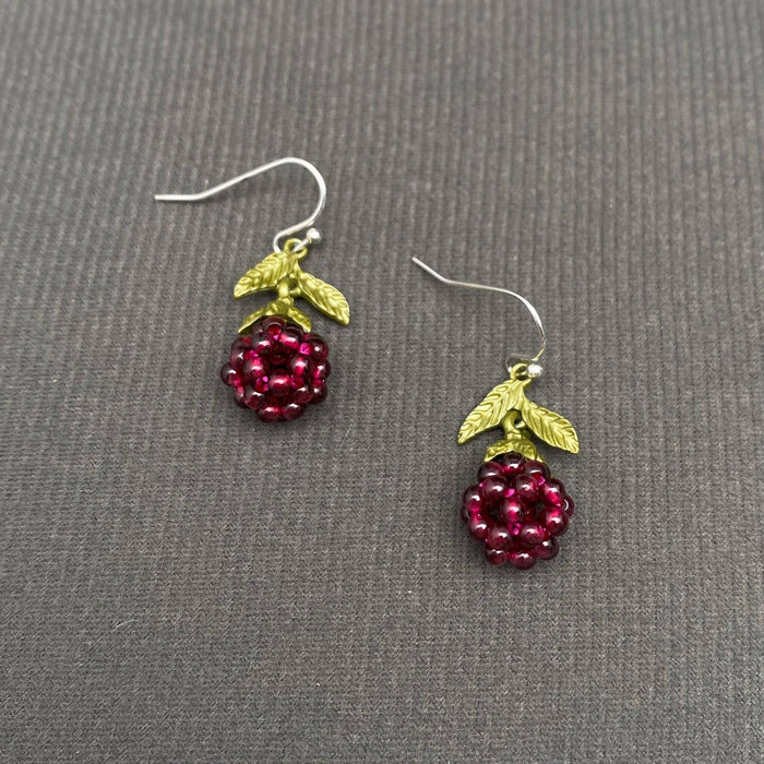 Garnet Raspberry Dangle Earrings