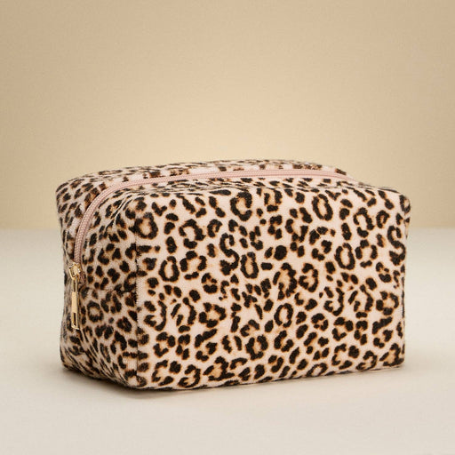 Leopard Print Rectangular Makeup Bag – Cosmetic & Travel Pouch