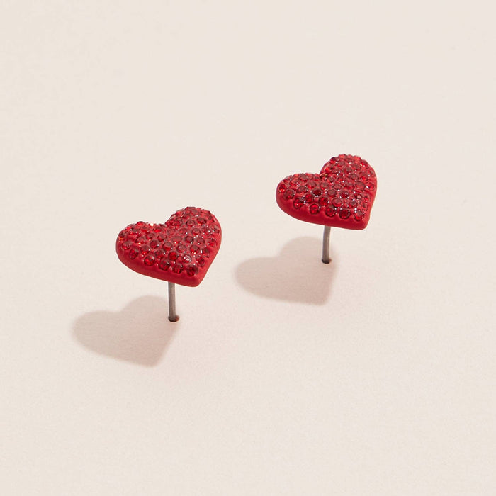 Heart Earring with CZ Stones