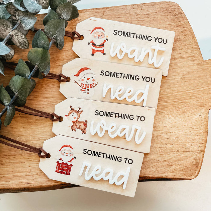 Mindful Gifting Tags | Want, Need, Wear, Read | 3D Cute
