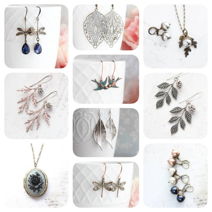 Modern Glass Drop Earrings | Smoke Grey and Silver Earrings