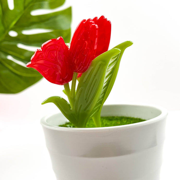 Red Tulip Claw Clip, Floral Hair Clip