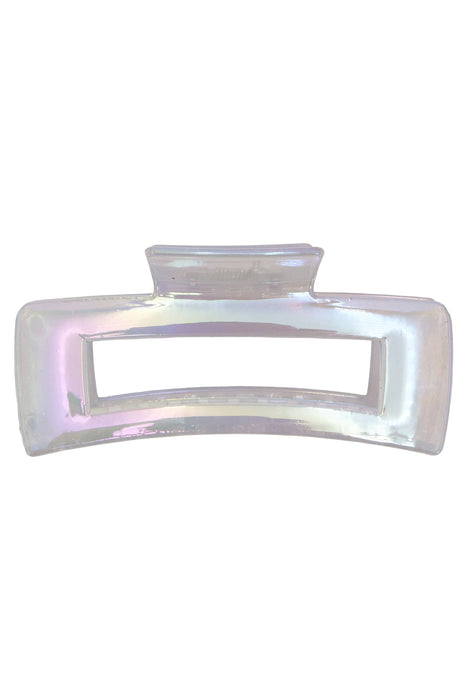 Pearlescent Glossed Clear Block Hair Claw