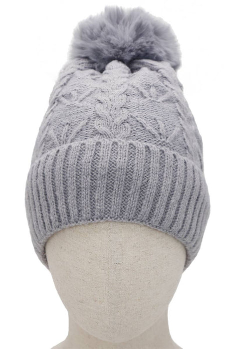 Whisker Coil Knitted Sherpa Fleece Lined Beanie