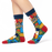 Saskatchewan Scenic Prairie Culture Crew Socks with Wheat Fields and Provincial Icons