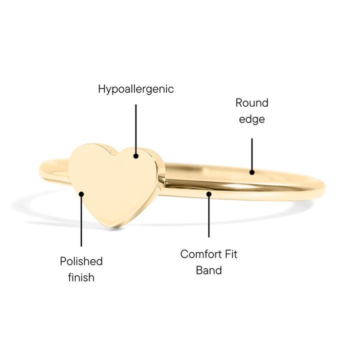 18k Gold PVD Coated Stainless Steel Symbol Stacking Rings