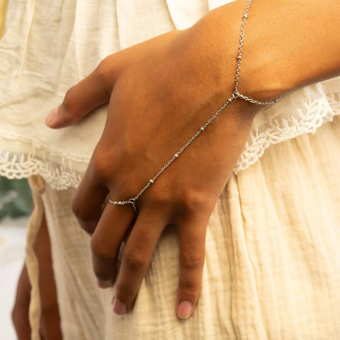18K Gold PVD Stainless Steel Satellite Hand Chain