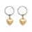 18K Gold Stainless Steel Mixed Metal Heart Charm Earrings