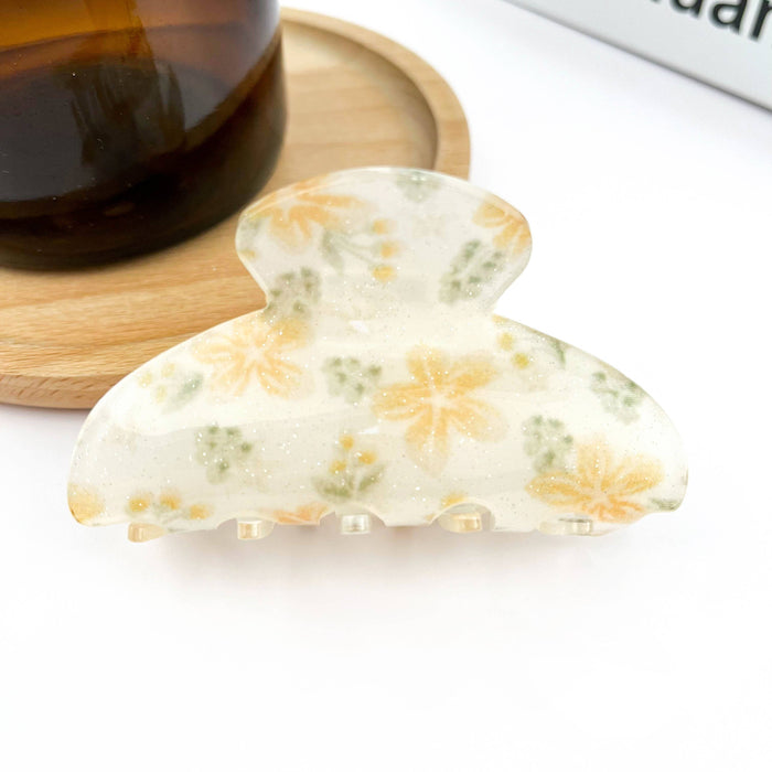 Spring Flower Half Circle Hair Clip