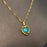 Sparkling Heart Zircon Charm 18K Gold Plated SS Necklace-FGS