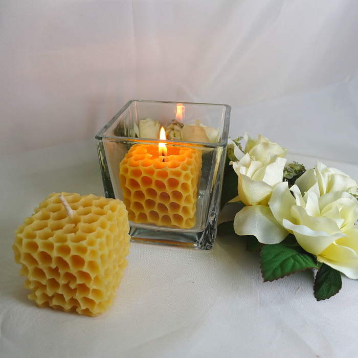 Honeycomb Shaped Beeswax Votives