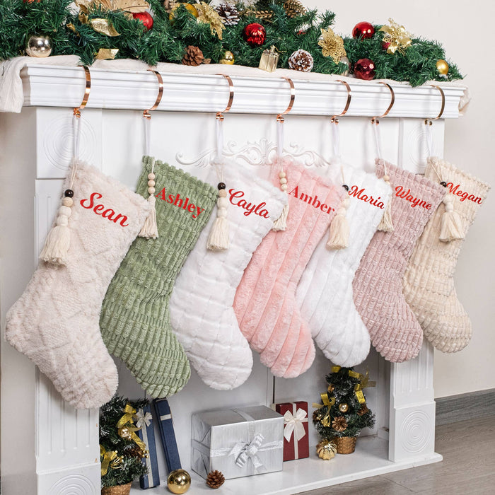 New Textured Festive Christmas Stocking