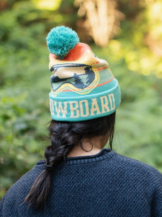 Snowboard Knit Beanie with Goggles Design Winter Hat for Skiing Snow Sports