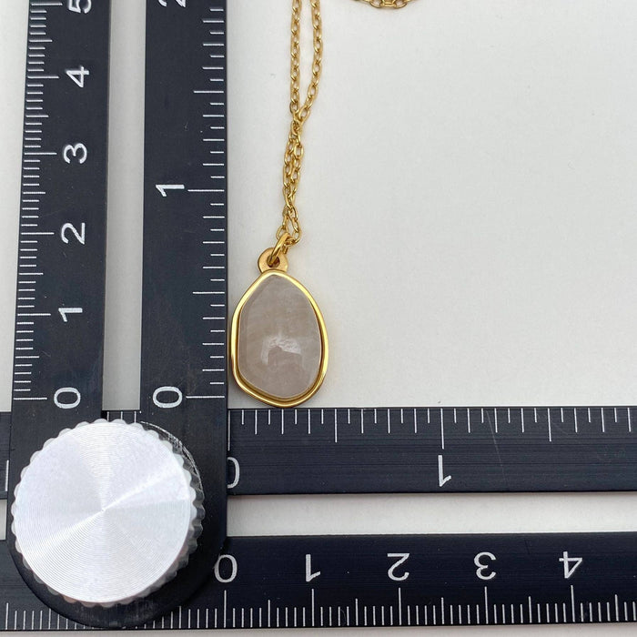 Natural Stone Charm Stainless Steel Necklace