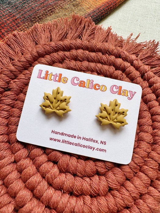 Leaf Studs | Polymer Clay Earrings 