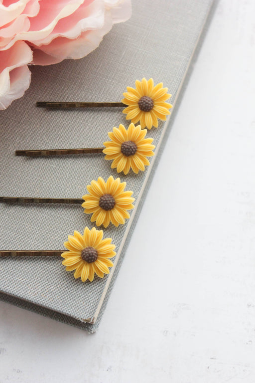 Yellow Daisy Bobby Pins