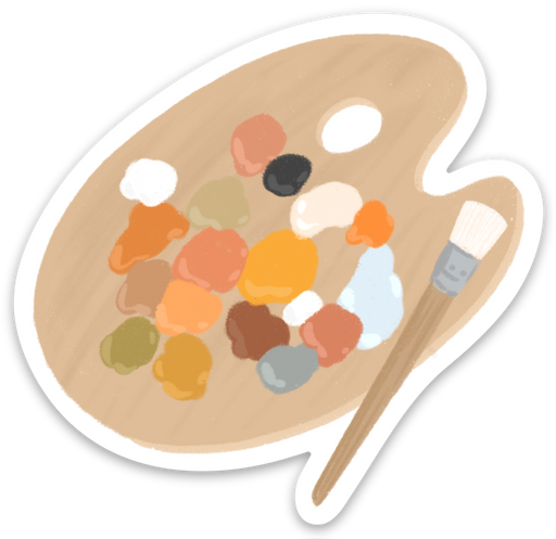 Paint Palette Sticker, 2.75x2.25in