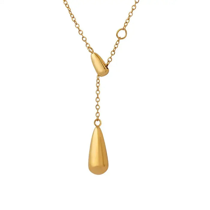 Gold Water Drop Necklace Chain Pendant