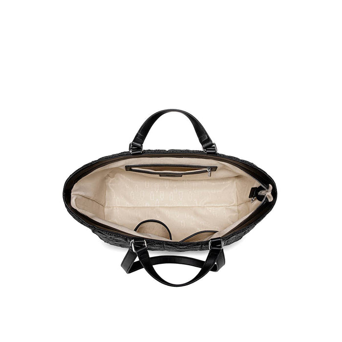 Brenda - Recycled Quilted Nylon Tote - Black Quilted