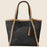 Two Tone Woven Straw Tote Bag
