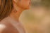 Large Brown Glass Earrings | Long Gold Earrings