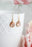 Glass Pear Drop Earrings - gold rope setting - Peach Blush