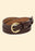 Circle Buckle Leather Belt
